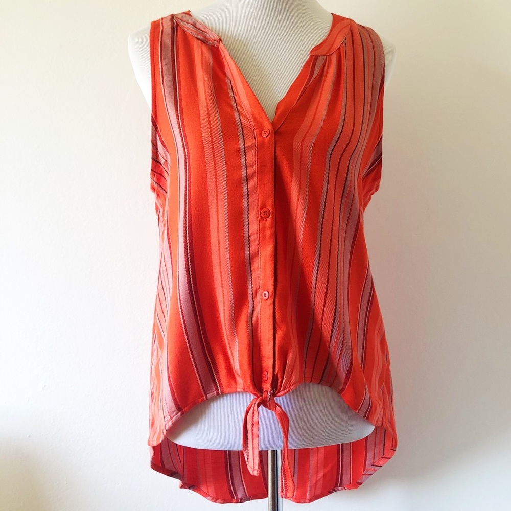 SANCTUARY SARAPE TIE FRONT SLEEVLESS BLOUSE XL